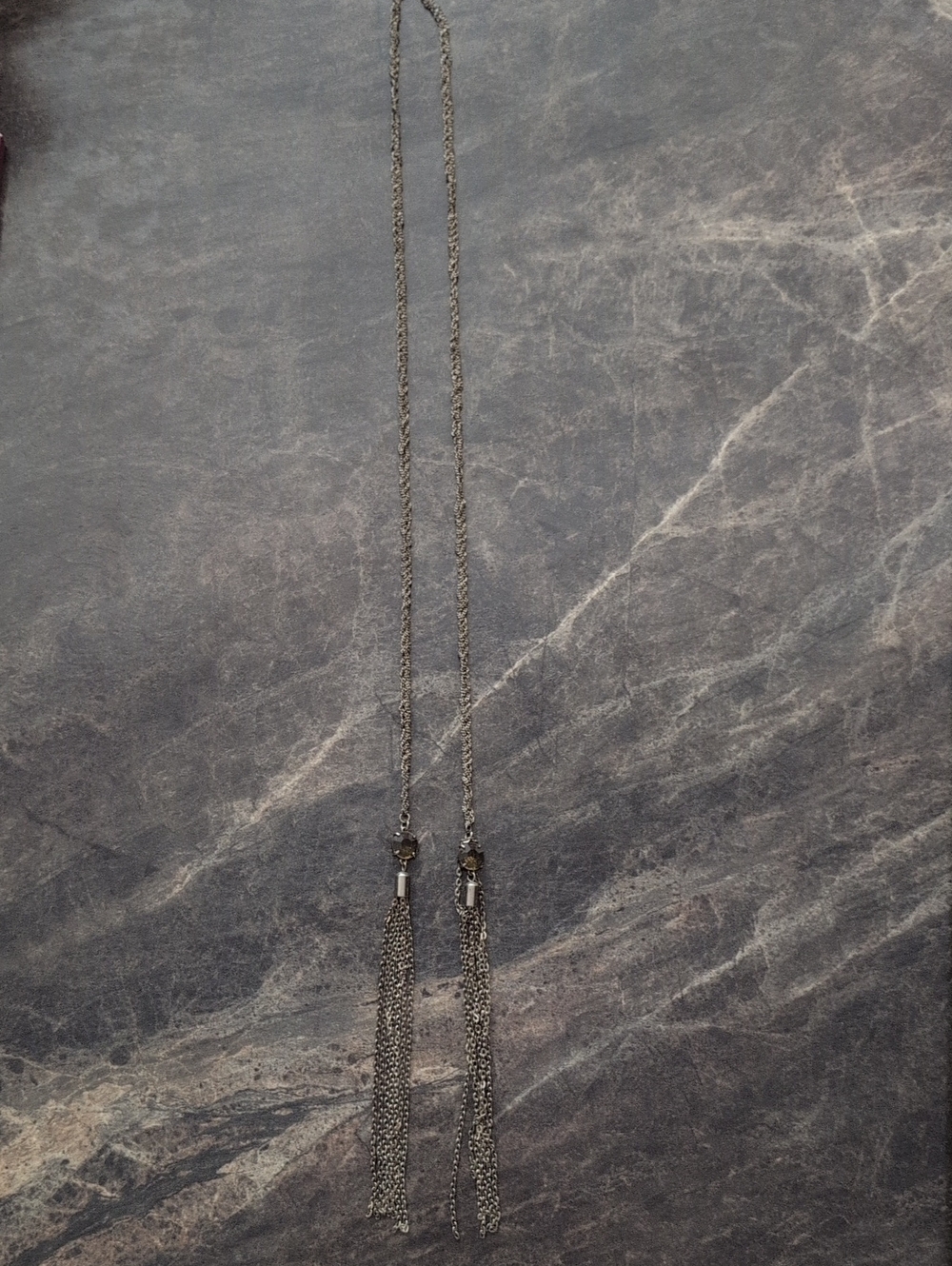 Sterling Silver-Tone Tassel Drop Necklace - Silver